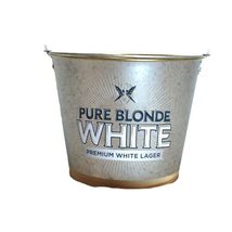 5qt Metal Beer Bucket Pure Blonde White Premium White Lager 2 Sided Logo - $19.98