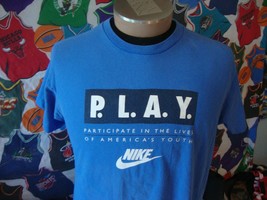 Vintage NIKE Gray Tag PLAY Peace Games New York City T shirt L  - £58.39 GBP
