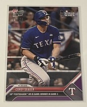 2023 ToppsNOW 9/25 Corey Seager Home Run World Series Game 3 - MLB Rangers #1063 - £111.69 GBP