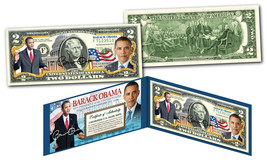 BARACK OBAMA Official *44th President* Genuine Legal Tender US $2 Bill w/ Folio - £11.17 GBP