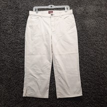 Merona Jeans Womens 8 White Crop Ladies Cute Midrise Stretch Capri Denim Pants - £4.62 GBP