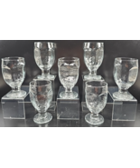 7) Libbey Chivalry Clear Banquet Goblets Set Vintage Textured Stemware R... - $1,470.18 MXN