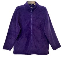 CB Petite Casual Vintage 1990&#39;s Womens PS Purple Cozy Fleece Zip Up Y2K Jacket - £20.87 GBP
