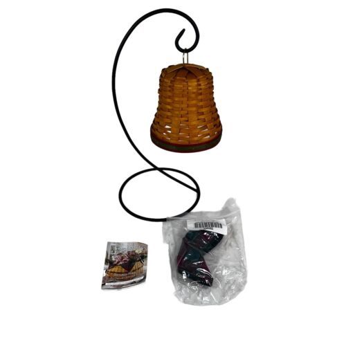 2000 Celebration Noel Christmas Longaberger Bell Basket w/ Iron Hanger Box Liner - $65.44