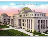 Court House And City Hall Gary Indiana IN UNP Linen Postcard Y4 - £3.06 GBP
