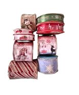 Lot of 7 Christmas Ribbon Spools Snowman Gnome Reindeer Truck Holiday Cr... - $21.60
