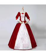Disney Style Princess Beauty and the Beast Belle Christmas Dress Cosplay... - $144.29 CAD