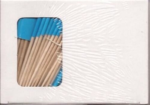 One Box of 100 Blue Toothpick Flags, 100 Small Mini Cupcake and Party Flags - $7.90
