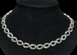 VINTAGE 925 K Thailand Genuine Marcasite Solid Sterling Silver Necklace 53 Grams - £179.19 GBP