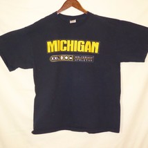 Michigan Wolverines Solid Navy Blue Short Sleeve T Shirt Mens Extra Large Cotton - £15.56 GBP