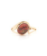 14k 583 Russian Rose Gold Vintage Ring With Reddish Birthstone - €171,05 EUR
