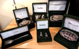 Vintage 7 pc Neiman Marcus Silver-Plated Serving Set in Green Velvet Box - $395.70