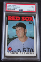 1986 Topps #661 Roger Clemens Blue Streak Red Sox Baseball Card PSA 6 EX-MT - £133.15 GBP