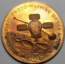 Lunar Orbiter 1, First Photo Mapping of Moon Bronze Proof Medallion~Fran... - $22.33