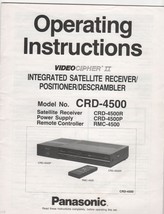 Panasonic Videocipher II Model No. CRD-4500 Integrated Statellite Receiv... - $1.50