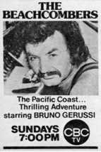 The Beachcombers iconic Canadian TV Bruno Gerussi CBC press ad 8x12 inch... - $11.75