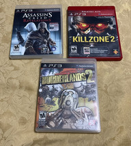 Lot of 3 Assassin&#39;s Creed Revelations Killzone 2 Borderlands 2 PS3 - £13.71 GBP