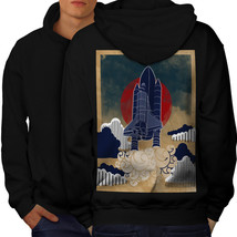 Rocket Galaxy Geek Space Sweatshirt Hoody Explore Fun Men Hoodie Back - £16.50 GBP