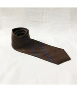 Caflor Silk Tie Skinny Narrow Striped Brown Blue Gold Necktie Italy Vintage - $25.61 CAD