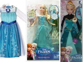 Disney Frozen Musical ELSA light up &amp; Color Magic Dolls, Elsa Costume Dress 4-6X - £118.66 GBP