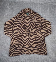 Lauren Ralph Lauren Sweater Animal Print Cardigan Exclusive Hand Knit Li... - $249.99