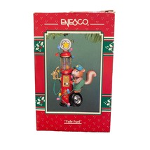 Yule Fuel Enesco Christmas Ornameent Squirrel At Old Fashioned Gas Pump - £18.37 GBP