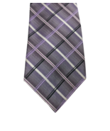 Burma Bibas Black Purple White Geometric Sriped 100% Silk Men’s Neck Tie - $24.35 CAD