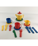 Vintage 80s Pretend Play Dinnerware Party Set Pitcher Plates Cups Mugs U... - $54.09 CAD