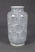 AA Importing Blue and White Circles Porcelain Vase - £150.15 GBP