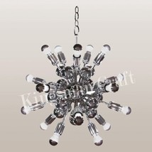 surpassing Quality Metal Chrome Chandelier metal Ball Sea Urchin Italian Light - £297.67 GBP
