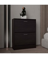 Inola 2-Door Black Shoe Cabinet with Adjustable Shelves | Modern Storage - $3,656.43 MXN