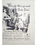 Hires RJ Rootbeer Natural Flavor Root Juices Merry Round-1937 Vintage Pr... - €11,06 EUR
