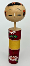 Vintage Kokeshi Japanese Wooden Hand-Painted Doll About 4&quot; SKU PB196/25 - £18.09 GBP