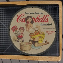 Vintage 1956 Campbell&#39;s Condensed Tomato Soup Porcelain Gas &amp; Oil Metal Sign - £98.20 GBP