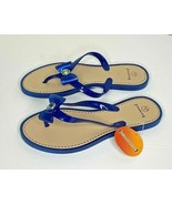 Sole Society Womens Sz L 9 10 New Flip Flop Sandals Shoes Blue Bow Toe - £11.67 GBP