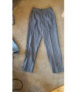 Rare Vintage 80&#39;s Femmes Jr Bentley Bleu Rayé Robe Pantalon 2 4 Courte S - $31.17 CAD