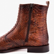 The Boss Tan Pythn Snk Zip-Up Leather Men Boot Limited Edition image 10