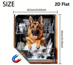 German Shepherd Dishwasher Magnet Cover 23"X25.59 2D Flat image 3