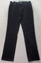 Sonoma Pants Women Size 8 Black Corduroy Slim Fit Stretch Lower Rise Tapered Leg - £18.11 GBP