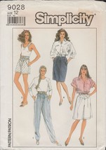 Simplicity 9028 Yoked Pants, Shorts, Skirt 80s Pattern Misses Choose Size Uncut - $12.99