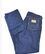 Wrangler Men Jeans 36x34 Blue Denim Pants Straight Leg Regular Fit Cowbo... - $25.28