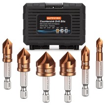 Countersink Drill Bit Set, M35 Cobalt Hss Countersink Drill Bits 6, Carb... - £37.09 GBP