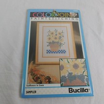 Bucilla Colorpoint Paintstitching Sampler Sunflowers in Crock 9&quot; x 12&quot; f... - $6.90