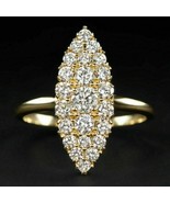 2.3CT Simulated Diamond Cluster Vintage Wedding Ring Yellow Gold Plated ... - £215.05 GBP