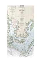 Betsy Drake Beaufort Inlet and Part of Core Sound, NC Nautical Map Beach Towel - £48.29 GBP