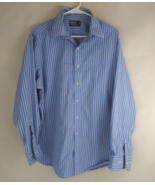 Polo Ralph Lauren Men&#39;s Blue Striped Dress Shirt Size 34/35 Neck 17 1/2 - $20.28 CAD