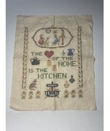 Vintage Needlepoint Crossstitch Embroidery Picture Sampler Heart Home is... - £15.87 GBP