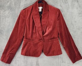 Worthington Jacket Womens 6 Orange Velvet One Button Ladies Business Blazer - £23.34 GBP