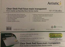 Artistic 12&quot; x 17&quot; Eco-Clear Frosted Desk Pad with Exclusive Microban Antimic... - £10.73 GBP
