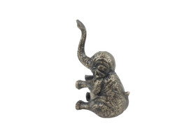 Rustic Gold Cast Iron Elephant Metal Door Stop 8&quot;&quot; - $28.99